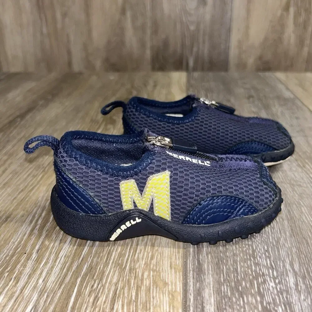 MERRELL Barrado Breeze Navy Blue Zip Up Shoes Toddler Infant Youth US Size 5